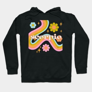 Scorpio 70s Rainbow with Flowers Hoodie